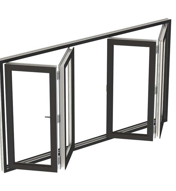 Design Home Windows Doors Aluminum Bifold Window 96"Wx48"H - OUT SWING FROM EXTERIOR VIEW image 0
