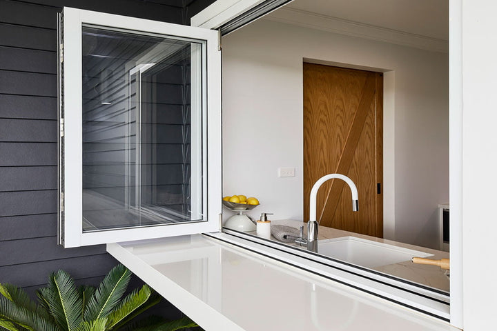 Design Home Windows Doors Aluminum Bifold Window 60"Wx48"H - OUT SWING FROM EXTERIOR VIEW image 3