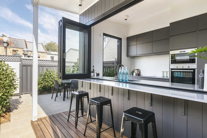 Design Home Windows Doors Aluminum Bifold Window 72"Wx48"H - OUT SWING FROM EXTERIOR VIEW image 6