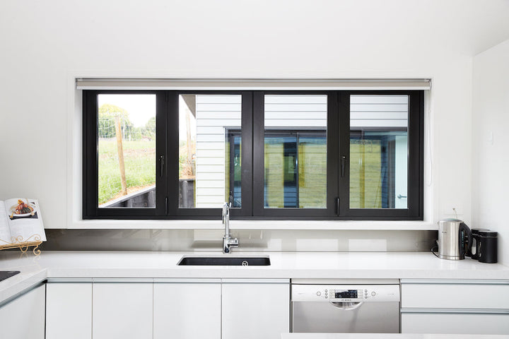 Design Home Windows Doors Aluminum Bifold Window 96"Wx36"H - OUT SWING FROM EXTERIOR VIEW image 6