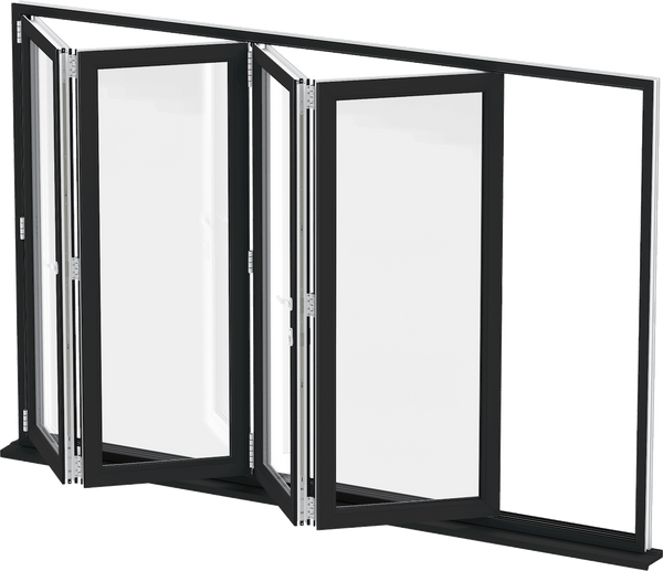 Design Home Windows Doors Aluminum Bifold Window 72"Wx36"H - OUT SWING FROM EXTERIOR VIEW image 0