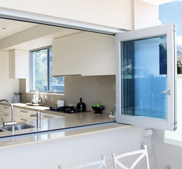 Design Home Windows Doors Aluminum Bifold Window 60"Wx48"H - OUT SWING FROM EXTERIOR VIEW image 2